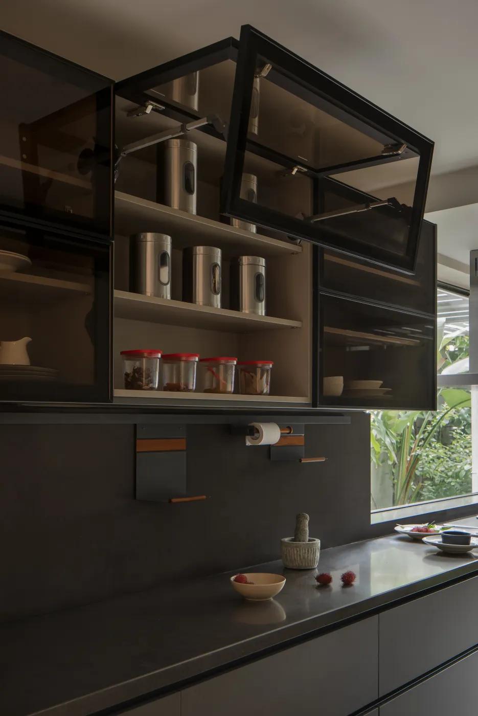 In-house crafted kitchen cabinetry